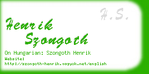 henrik szongoth business card